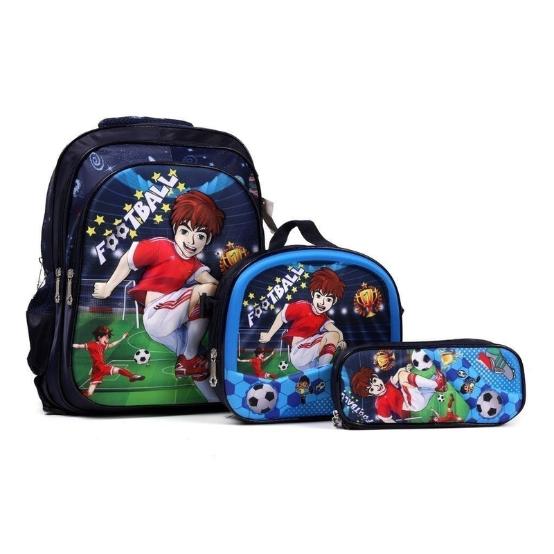 Kit Escolar Infantil Bolsa Lancheira Estojo Estampas 3D Menina e Menino com luzes